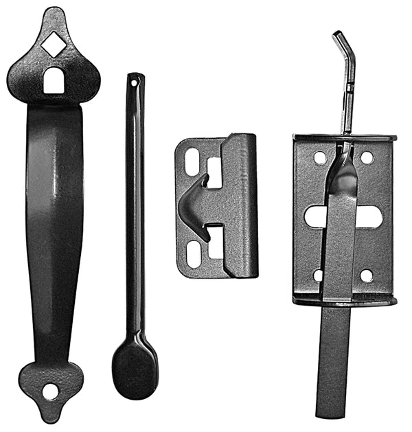 Nuvo Iron Latch Thumb GALV Steel BLK 6IN TL6BLK/B