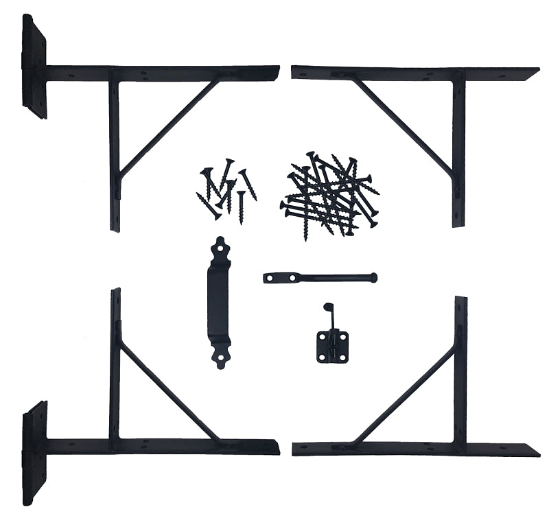 Nuvo Iron HGCBHK01 Heavy Duty Gate Corner Frame Brace Kit, Black