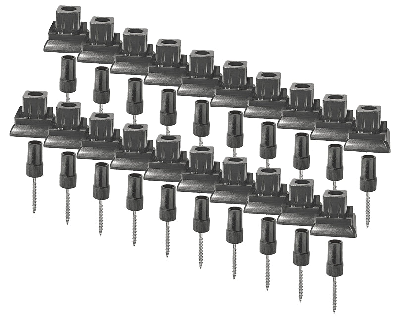 Nuvo Iron SQMDRA Surface Mount Deck Square Pack installs one 20 Pack of Round balusters Railing Adapter, Black