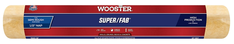 Wooster Brush R240-18 Super/Fab Roller Cover, 1/2-Inch Nap, 18-Inch