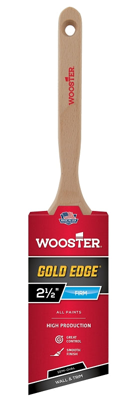 Wooster 5236-2 1/2 Series 5236 2-1/2" Edge SemiOval Angle Brush, 2 1/2 Inch, Gold,White