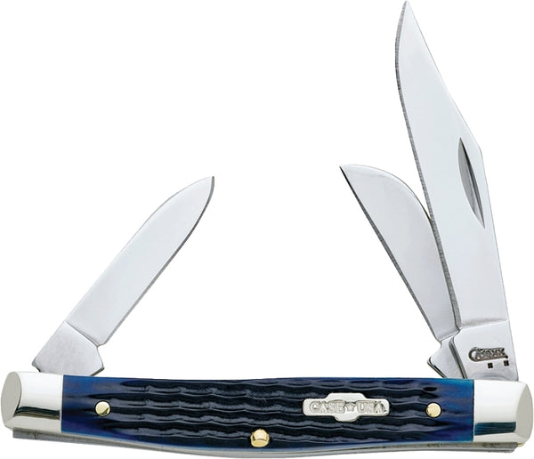 CASE XX WR Pocket Knife Navy Blue Medium Stockman Item #2806 - (6344 SS) - Length Closed: 3 1/4 Inches 02806