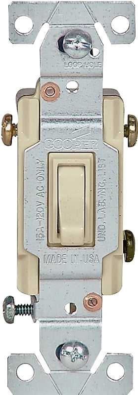 EATON C1301-7LTV-L C1301-7Ltv Lighted Grounding Toggle Switch, 120 Vac, 15 A, 1 Pole
