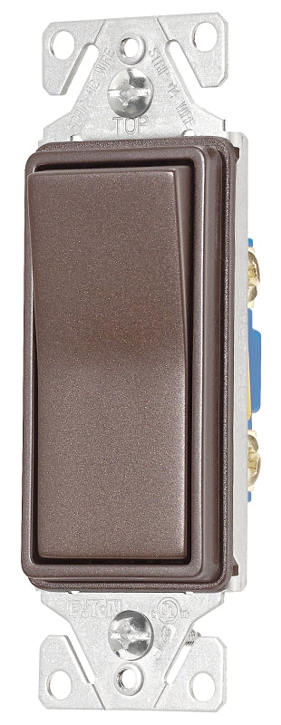 EATON 7501RB-K-L Wiring Decorator Switch, 120/277 Vac, 15 A, 1 Pole, 5.833 In L X 3.85 In W X 1.83 In D