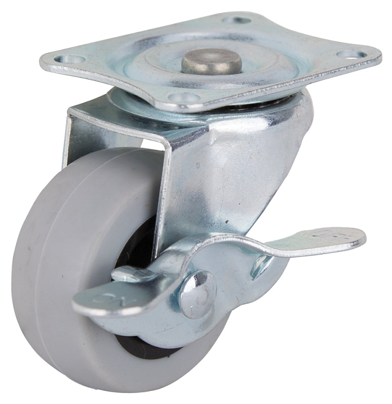 Prosource Jc-n05-g TPR Swivel Caster with Brake, Grey, 2 Inch