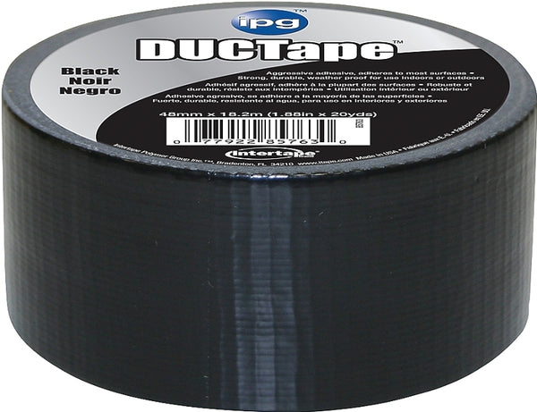 IPG 6720BLK JobSite DUCTape, Colored Duct Tape, 1.88" x 20 yd, Black 6720BKT