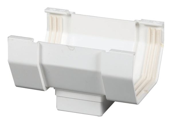 Amerimax T0506 Center Outlet, 5 in Gutter, Vinyl, White