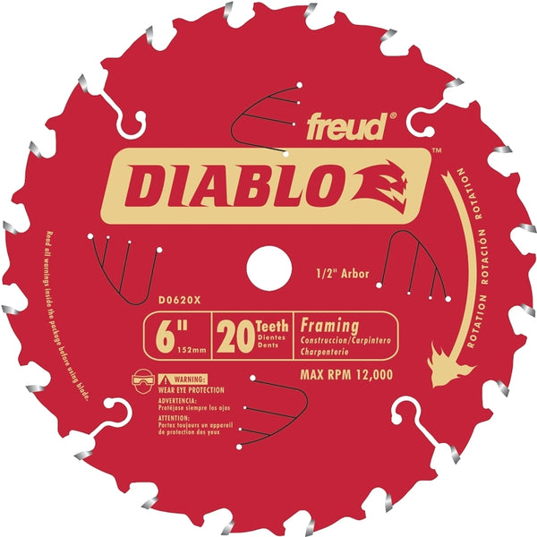 Diablo D0620X 6" 20T Diablo Porter Cable Saw Boss Blade
