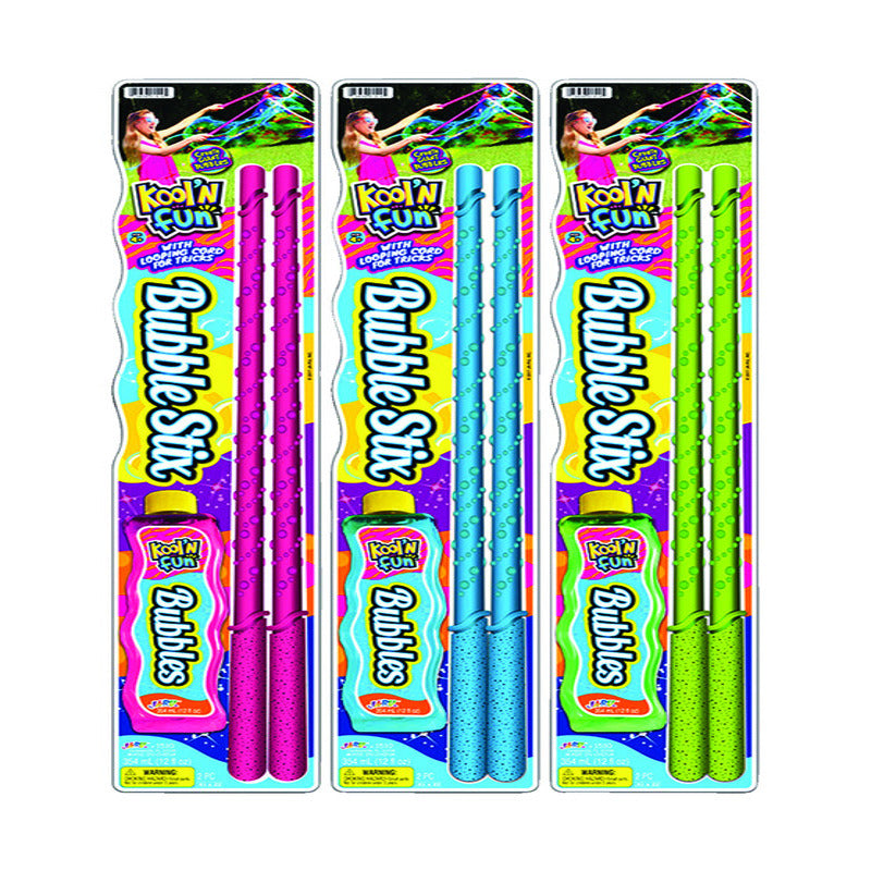 Ja-Ru Kool 'N Fun Bubble Set with Wand Plastic Assorted 3 Pc. - Case Of: 6