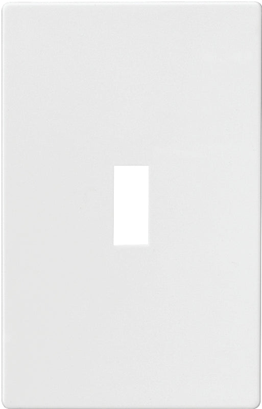 EATON PJS1W Arrow Hart Pjs1 Mid Size Screw Less Wall Plate, 1 Gang, 4-7/8 In L X 3-1/8 In W X 0.08 In T, White