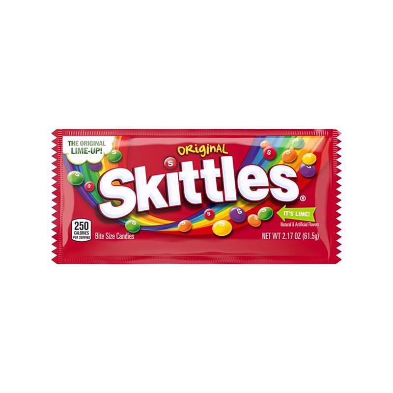 SKITTLES Original Chewy Candy Movie Night Snack Road Trip Treat, Candy for Lunch Box, Share Size, 4 oz Bag
