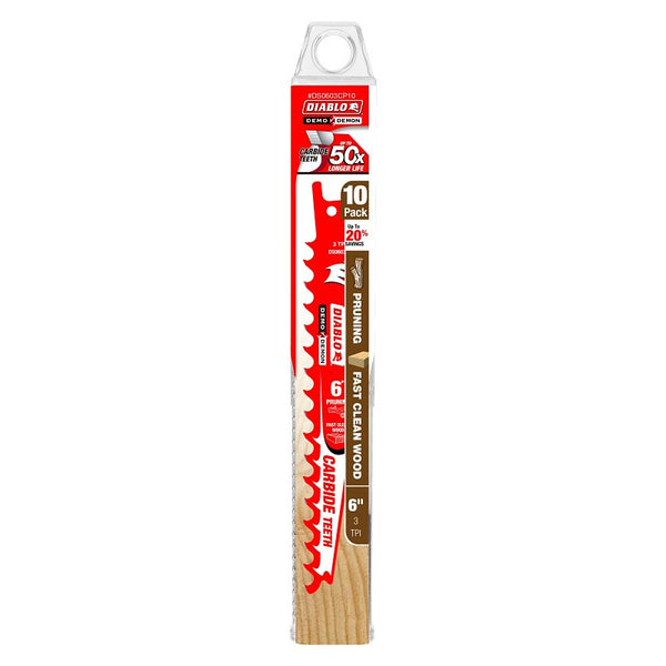 Diablo DS0603CP10 Demo Demon reciprocating saw blade, Red