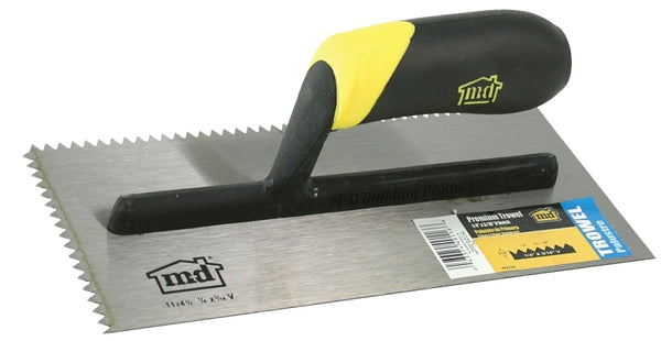 M-D Building Products Futura 49116 M-D Building Premium Tile Installation Trowel, 4-1/2 in W X 12 in L Steel Blade Thermoplastic Rubber Handle