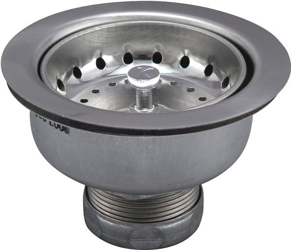 Plumb Pak Sink Strainer, Short Shank, Stainless Steel 1435SS
