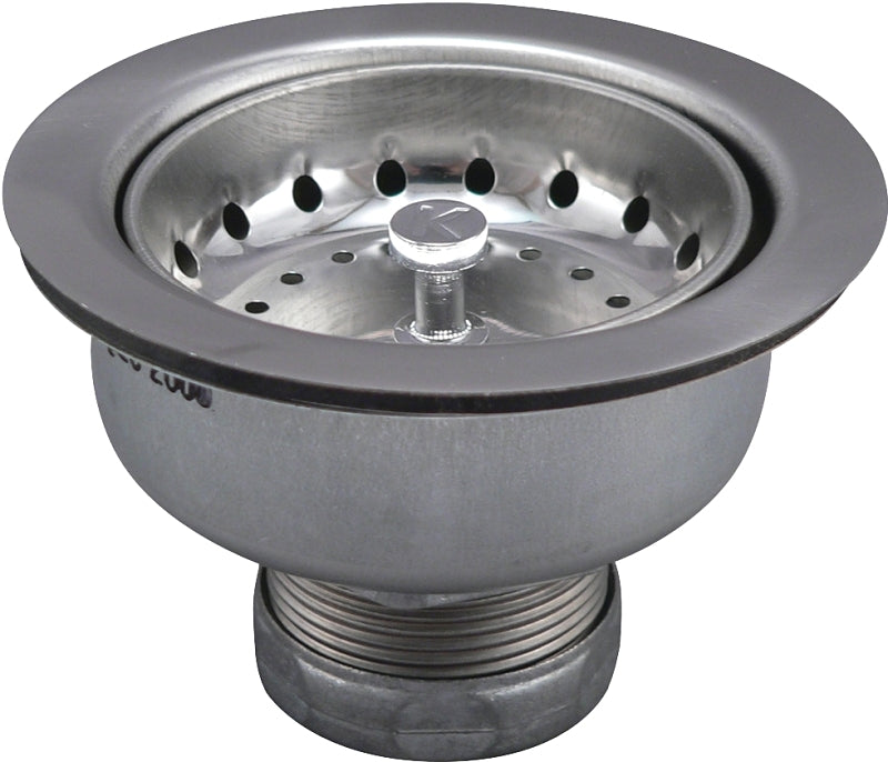 Sink Strainer, Short Shank, Stainless Steel