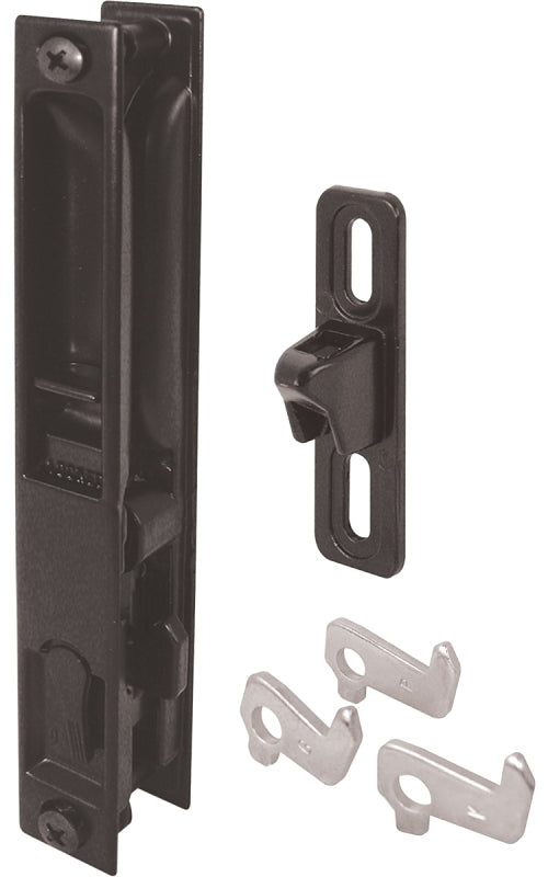 Prime-Line Products C 1043 Sliding Door Flush Handle Set, Black Diecast, 1-Pack