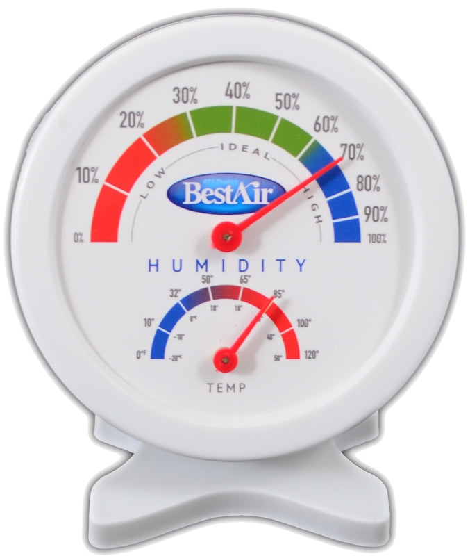BestAir HG050-PDQ-4 Hygrometer, Humidistat Humidity Monitor, Single Pack