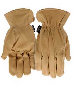 Boss Women's AquaArmor Full-Grain Cowhide Leather Work Gloves, Water Resistant, Abrasion Resistant, Durable, Brown, Medium/Large (B82011-WML)