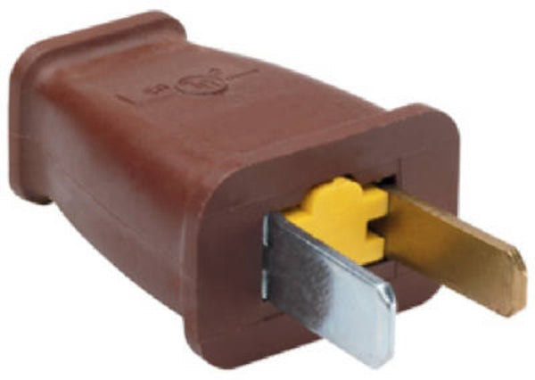 Legrand Polarized Plug, Residential, Brown, 2-Pole, 2-Wire, 15-Amp., 125-Volt SA540CC10