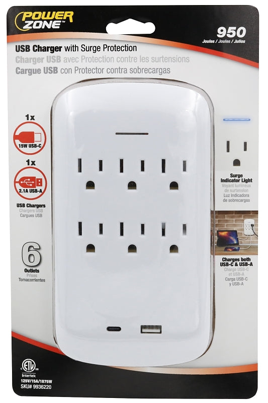 TAP 6-OUT W 1 USB PORT 1 TYPEC