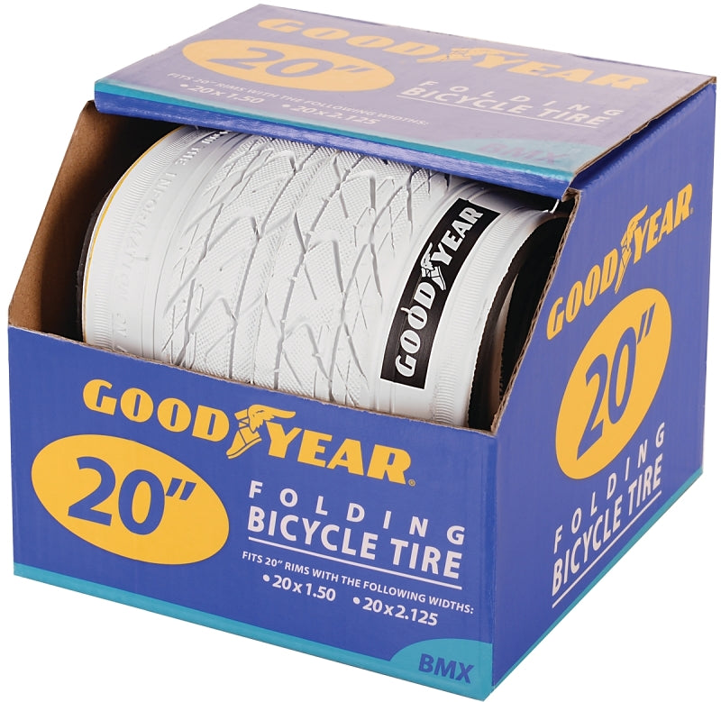 Goodyear Folding Bead BMX Bike Tire, 20 x 2.125, White 91114