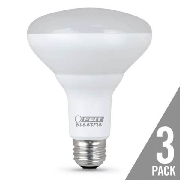 Feit Electric BR30 LED Light Bulbs, 65W Equivalent, Non Dimmable, 10 Year Life, 650 Lumens, 5000K Daylight, E26 Base Recessed Can Light Bulbs, Flood Light Bulbs, Damp Rated, 3 Pack, BR30/850/10KLED/3