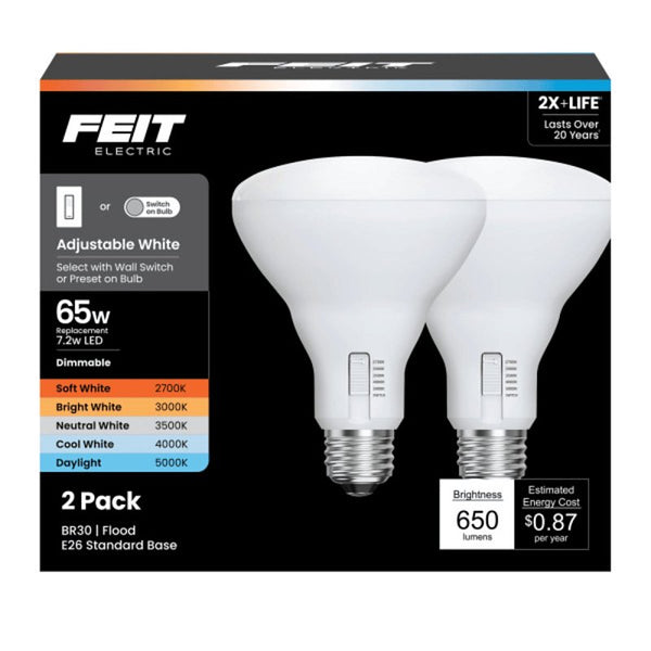 Feit Electric 43736 - BR30DM/6WYCA/2 BR30 Flood LED Light Bulb