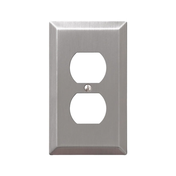 Amerelle 163DBN Century Wallplate, 1 Duplex Outlet, Steel, Brushed Nickel, 1-Pack