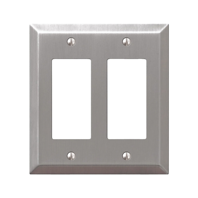 AMERELLE 163RRBN Century Double Rocker Steel Wallplate in Brushed Nickel