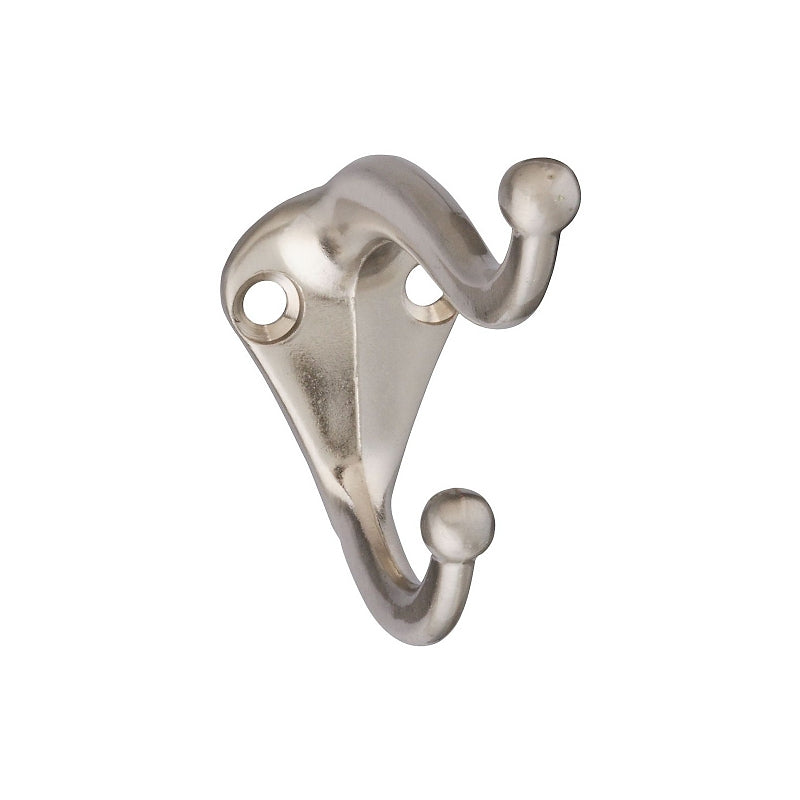 National Hardware N325-480 V160 Coat/Hat Hooks in Satin Nickel, 2 pack