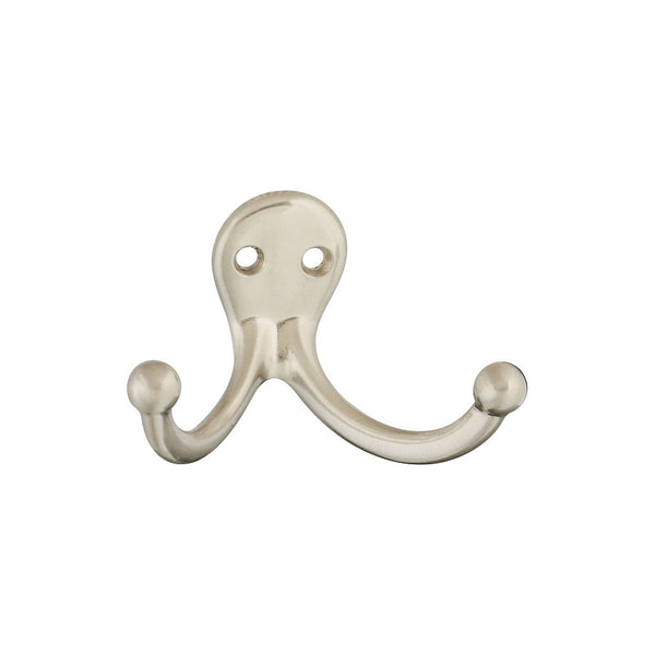 National Hardware N325-522 V163 Double Clothes Hooks in Satin Nickel, 2 pack