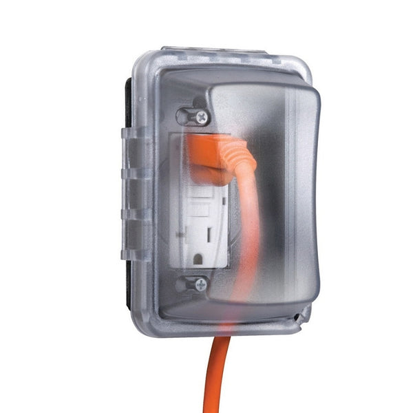 TayMac MM410C weatherproof outlet cover, Clear