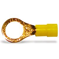 CALTERM 65637 Ring Terminal, 12 to 10 AWG Wire, Nylon Insulation, Black/Red