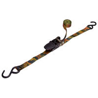 ProSource FH64052-CAMO Tie-Down, 1 in W, 10 ft L, Polyester Webbing, Metal Ratchet, Camouflage, 400 lb