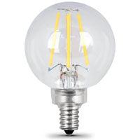 Feit Electric BPG1640/927CA/FIL/2 LED Lamp, Globe, G16-1/2 Lamp, 40 W Equivalent, E12 Lamp Base, Dimmable