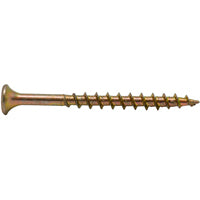 Pro-Fit 0333178G Screw, #9 Thread, 3 in L, Coarse Thread, Bugle Head, Star Drive, Steel, Yellow Zinc, 83 PK Gold
