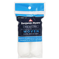 Benjamin Moore U66301-018 Woven Mini Roller Cover, 3/8 in Thick Nap, 4 in L, White