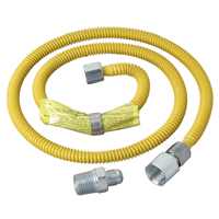 BrassCraft ProCoat Series CSSL54-48P Gas Connector, 1/2 x 1/2 in, Stainless Steel, 48 in L