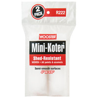 WOOSTER Mini-Koter R222-4 Mini Roller, 3/8 in Thick Nap, 4 in L, Fabric Cover