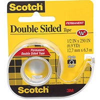 Scotch Double Sided Tape, 0.5 in. x 250 in., 1 Tape Dispenser 136