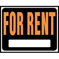 Hy-Ko English For Rent Sign Plastic 15 in. H x 19 in. W