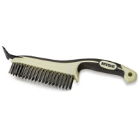 HYDE MAXXGRIP PRO 46834 Wire Brush with Scraper, 6 in L Brush, 1 in W Brush, HCS Bristle, 1-1/8 in L Trim