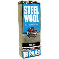 Homax 106603-06 Steel Wool, #0 Grit, Fine, Gray
