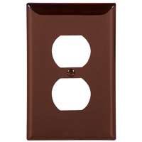 Eaton Wiring Devices 5132B-BOX Receptacle Wallplate, 4-1/2 in L, 2-3/4 in W, 1 -Gang, Nylon, Brown, High-Gloss