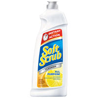 Soft Scrub 00865 Kitchen and Bathroom Cleaner, 24 oz Bottle, Liquid, Lemon, White