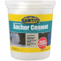 DAMTITE Waterproofing Anchor Cement, Non-Shrinking & Long-Lasting, Use On Concrete, Brick, & Stone, Sets in 30 Minutes (Gray, 2.5lb)