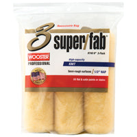 WOOSTER SUPER/FAB R740-9 Roller Cover, 1/2 in Thick Nap, 9 in L, Fabric Cover, Gold/Yellow