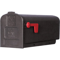 Gibraltar Mailboxes Parsons Medium Capacity Rust-Proof Plastic Black, Post-Mount Mailbox, PL10B0201