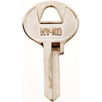 Hy-Ko 11010M2 Key Blank, 1.34 in L x 0.77 in W, Brass, Nickel Plated