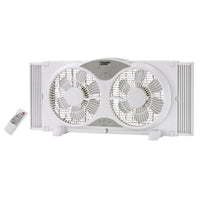 PowerZone BP2-9A Reversible Window Fan, 120 V, 9 in Dia Blade, 12-Blade, 3-Speed, Touch Panel and Remote Control